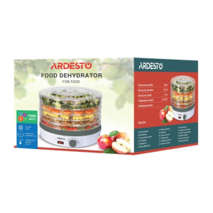 Сушарка для продуктів ARDESTO FDB-5320, 245Вт, піддонів -5x3см, діаметр-32см, макс-70°С, рег.темп