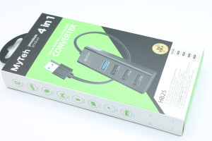 USB-хаб MyTeh HB25 Easy mix 4-in-1 converter(USB to USB3.0+USB2.0*3) Black