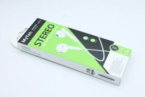 Наушники MyTeh M93 wire control earphones with microphone White