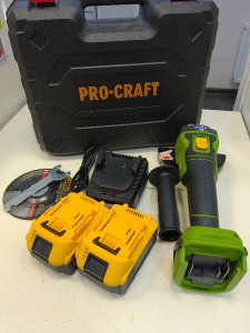 Болгарка аккумуляторная Pro-Craft PWA216+зп+2 акб 20V 4.0Ah