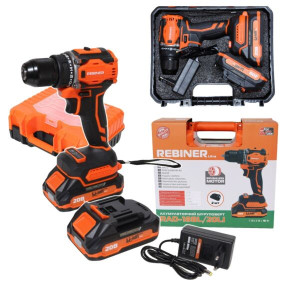 Шуруповерт аккумуляторный REBINER RAD-18BL/20LI+2аб1/5ah+ЗУ
